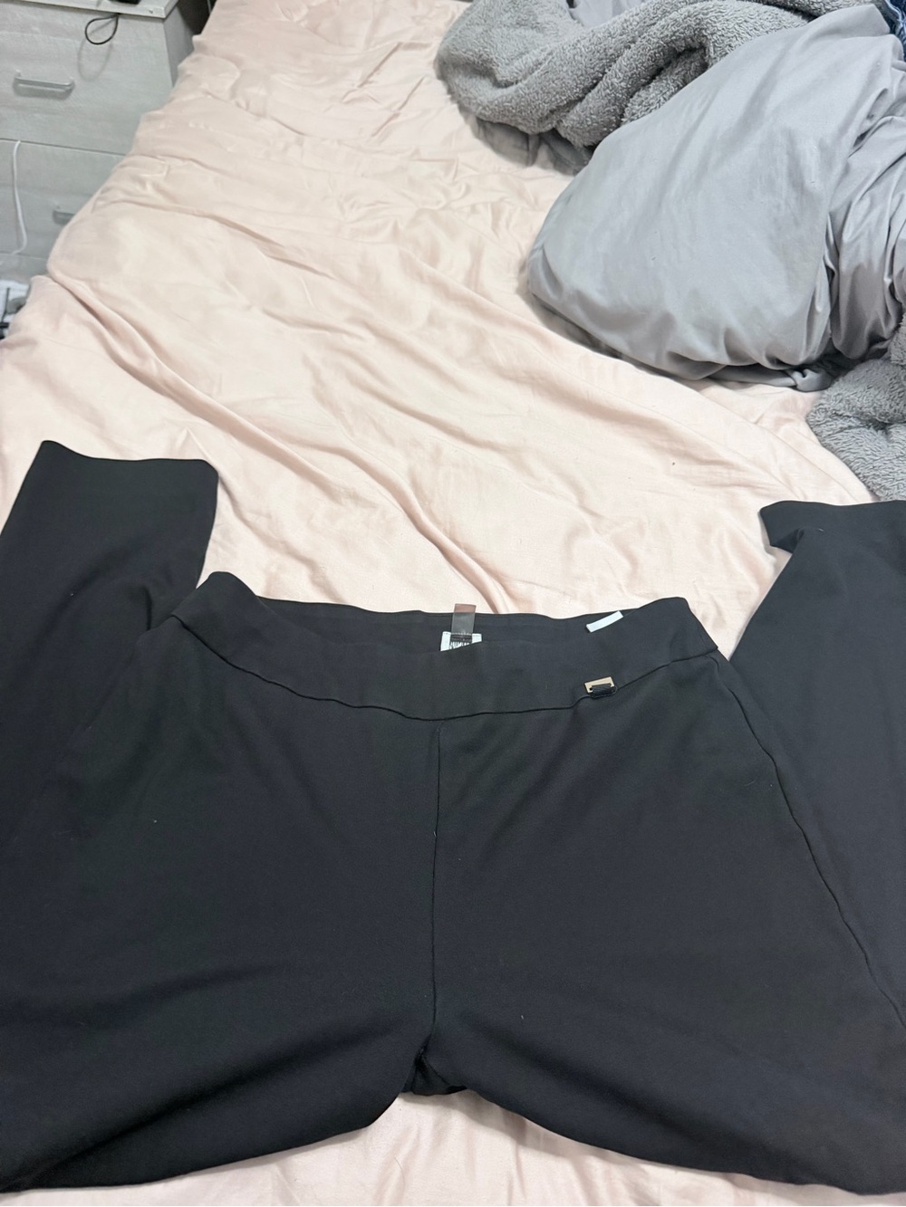 Anne Klein Black Stretch Pull-On Trousers